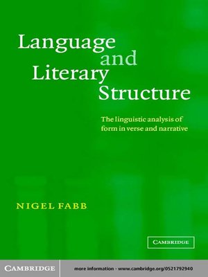 cover image of Language and Literary Structure